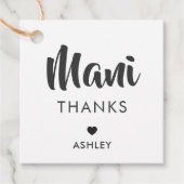 Mani Thanks Labels, Manicure Set Cadeaulabel, Kraf Bedankjes Labels (Voorkant)