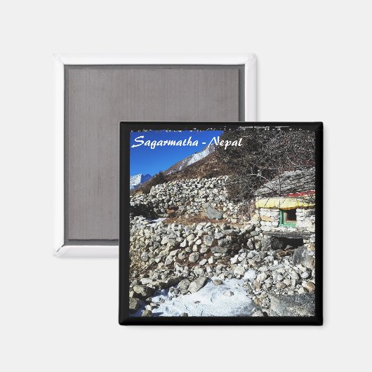 Mani Wheel, aangedreven door water, Himalaya - Nep Magneet (Voorkant / Achterkant)