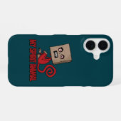 Maniakale Gemaskerde Aap Spirit Dier iPhone 16 Hoesje (Achterkant horizontaal)