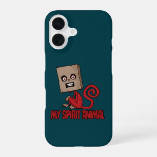 Maniakale Gemaskerde Aap Spirit Dier iPhone 16 Hoesje