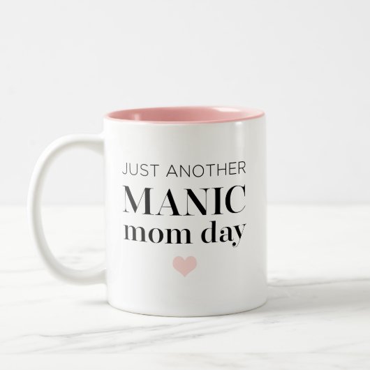 Manic Momday | Busy Mam Modern Moederdag Pun Tweekleurige Koffiemok (Links)