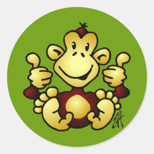 Manic Monkey Ronde Sticker
