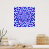 Manic Star in Blue Pink en White Poster (Keuken)