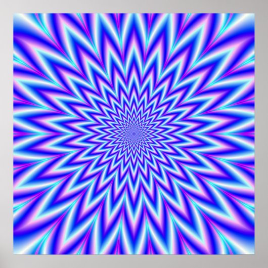 Manic Star in Blue Pink en White Poster (Voorkant)