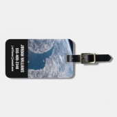 Manicouagan krater en de St. Lawrence rivier Bagagelabel (Voorkant horizontaal)