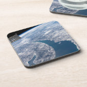 Manicouagan krater en de St. Lawrence rivier Bier Onderzetter (Linkerzijde)