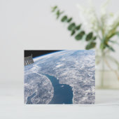 Manicouagan krater en de St. Lawrence rivier Briefkaart (Staand voorkant)