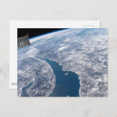 Manicouagan krater en de St. Lawrence rivier Briefkaart (Voorkant / Achterkant)