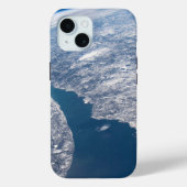Manicouagan krater en de St. Lawrence rivier Case-Mate iPhone Case (Achterkant)