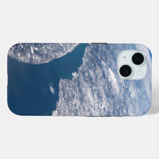 Manicouagan krater en de St. Lawrence rivier Case-Mate iPhone Case (Achterkant (horizontaal))