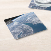 Manicouagan krater en de St. Lawrence rivier Kartonnen Onderzetters (Schuin)