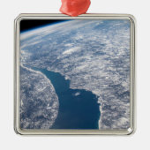 Manicouagan krater en de St. Lawrence rivier Metalen Ornament (Voorkant)