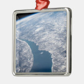 Manicouagan krater en de St. Lawrence rivier Metalen Ornament (Links)