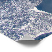 Manicouagan krater en de St. Lawrence rivier Poster (Hoek)