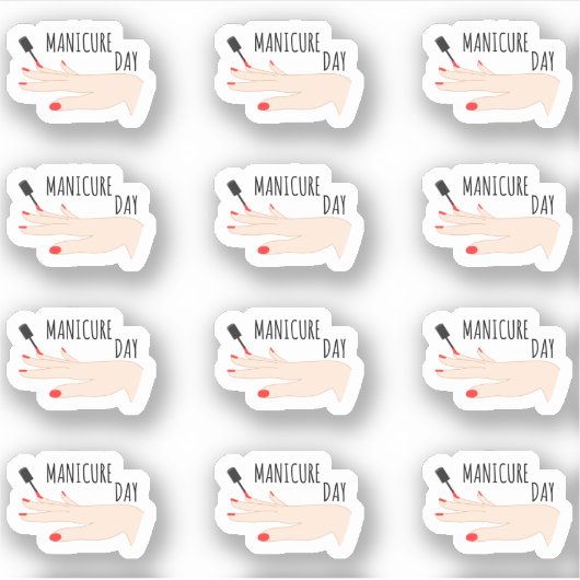 Manicure Afspraak Nagelverzorging Herinnering Plan Sticker (Voorkant)