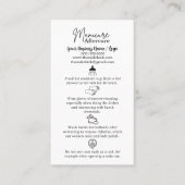 Manicure Aftercare Kaart Visitekaartje (Voorkant)