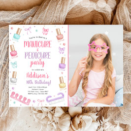 Manicure and Pedicure Bow Mani-Pedi Party Birthday Kaart