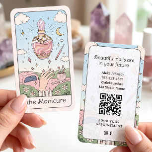 Manicure Artiest Roze Celestial Tarot Visitekaartje