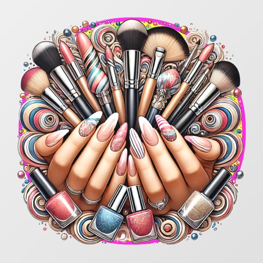 Manicure en make-upsalon raamsticker (Vel)