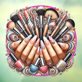 Manicure en make-upsalon raamsticker (Vel 3)