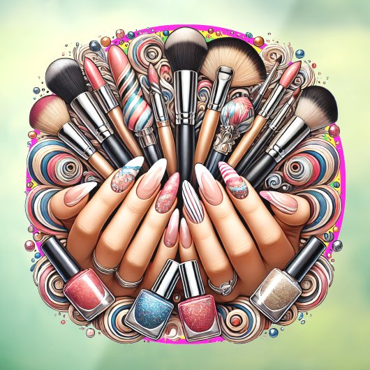 Manicure en make-upsalon raamsticker (Vel 3)