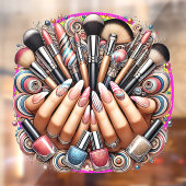 Manicure en make-upsalon raamsticker (Vel 2)