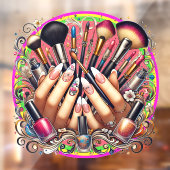 Manicure en make-upsalon raamsticker (Vel 2)