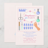 Manicure en Pedicure Party Uitnodiging (Voorkant / Achterkant)