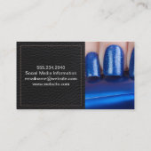 Manicure Gereedschap | Blauwe nagellak | Schijnbaa Visitekaartje (Achterkant)