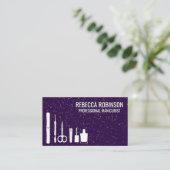 Manicure Gereedschap | Paarse glitter Visitekaartje (Staand voorkant)