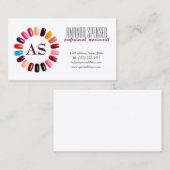 Manicure Kleurrijke Nagelcirkel Wit Visitekaartje (Voorkant / Achterkant)