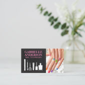 Manicure kleurrijke nagels visitekaartje (Staand voorkant)