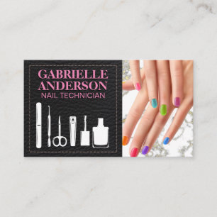 Manicure kleurrijke nagels visitekaartje