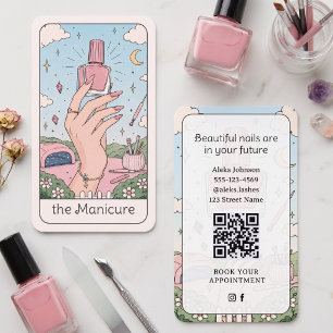 Manicure Kunstenaar Roze Celestiaal Zakelijk Visit Visitekaartje