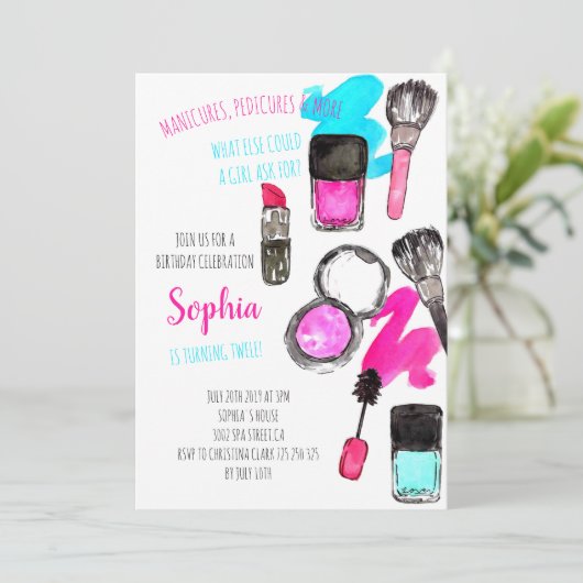 Manicure Mani Padi make up Girl Birthday Kaart (Staand voorkant)