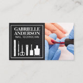 Manicure nagels geschilderd | nagelsalon visitekaartje (Voorkant)