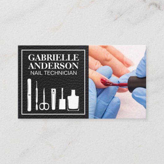 Manicure nagels geschilderd | nagelsalon visitekaartje (Voorkant)