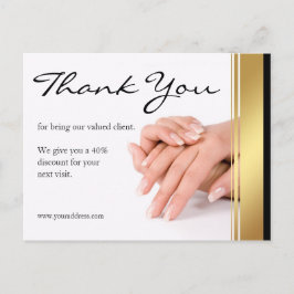 Manicure Nagelsalon Eenvoudige Witte Bedankt Coupo Briefkaart
