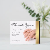 Manicure Nagelstudio Eenvoudige Witte Bedankingsco Briefkaart (Staand voorkant)