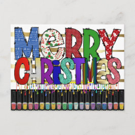 Manicure Nail Art Briefkaart voor kerstmis