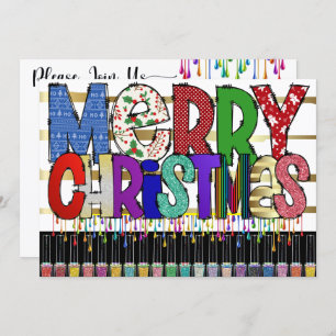 Manicure Nail Art-kerstuitnodiging Kaart