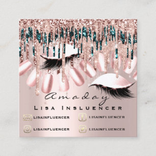 Manicure Nail Artist Drift Glitter Social Roos Vierkante Visitekaartje