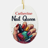 Manicure Nail Artist Gepersonaliseerde Nail Queen Keramisch Ornament (Achterkant)