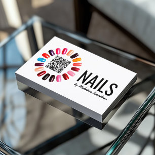 Manicure Nail Polish Scannable QR Code Basic Wit Visitekaartje