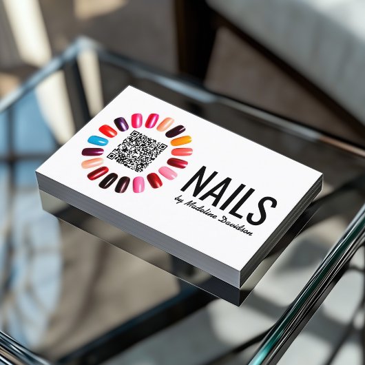 Manicure Nail Polish Scannable QR Code Basic Wit Visitekaartje