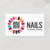 Manicure Nail Polish Scannable QR Code Basic Wit Visitekaartje (Voorkant)