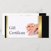 Manicure Nail Salon Gift Certificaat Eenvoudig Wit Bedankkaart (Voorkant / Achterkant)