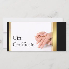Manicure Nail Salon Gift Certificaat Eenvoudig Wit Bedankkaart
