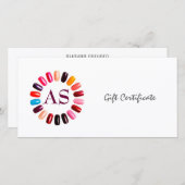 Manicure Nail Salon Gift Certificaat Eenvoudig Wit Bedankkaart (Voorkant / Achterkant)