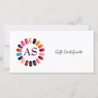 Manicure Nail Salon Gift Certificaat Eenvoudig Wit